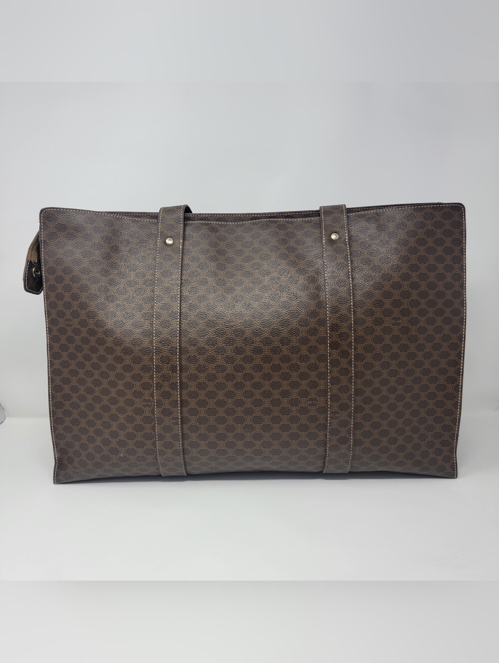 CELINE Vintage Macadam Leather Tote Bag - Picture 2 of 8